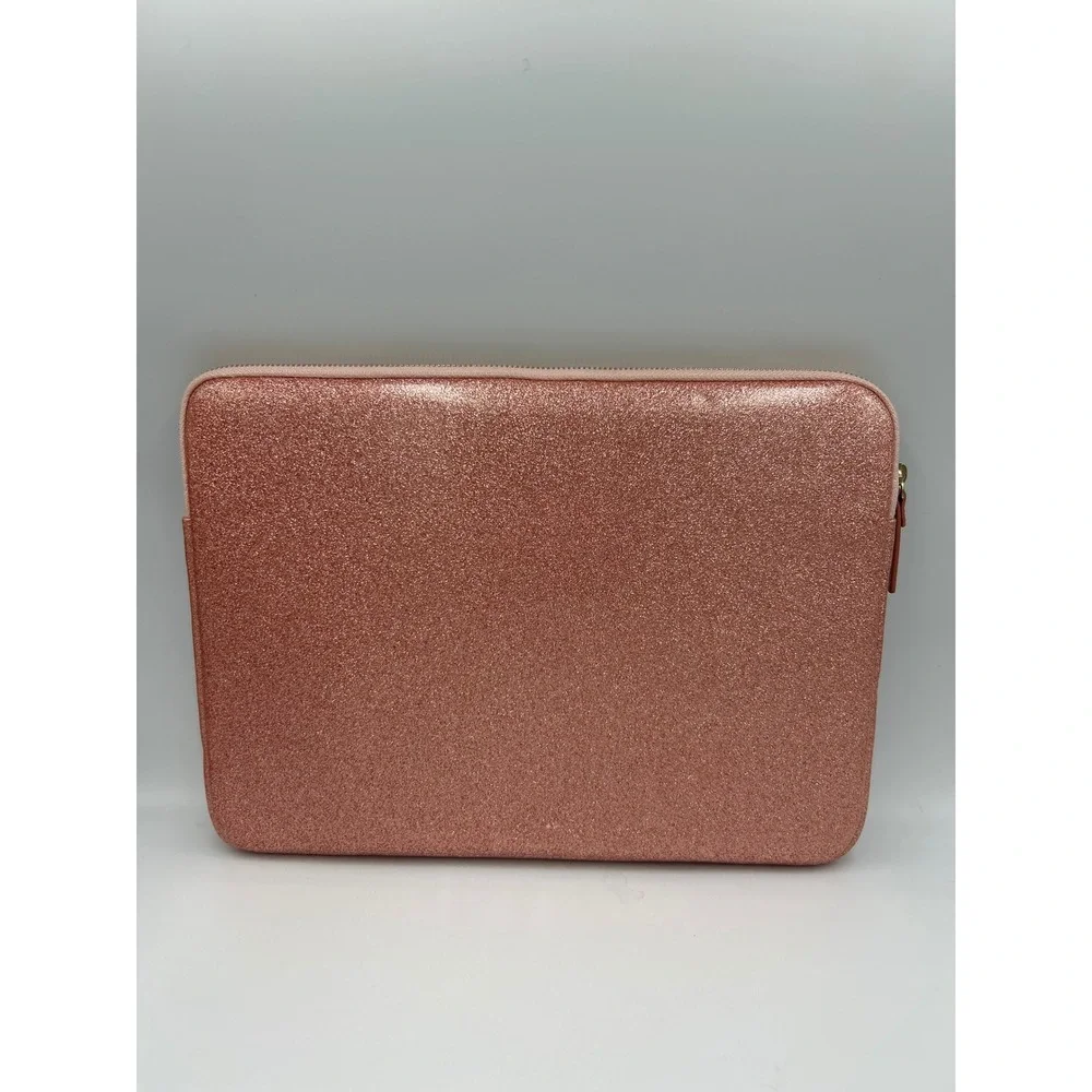 Kate Spade Rose Gold Glitter Padded Tablet Sleeve iPad Case Zip Cover